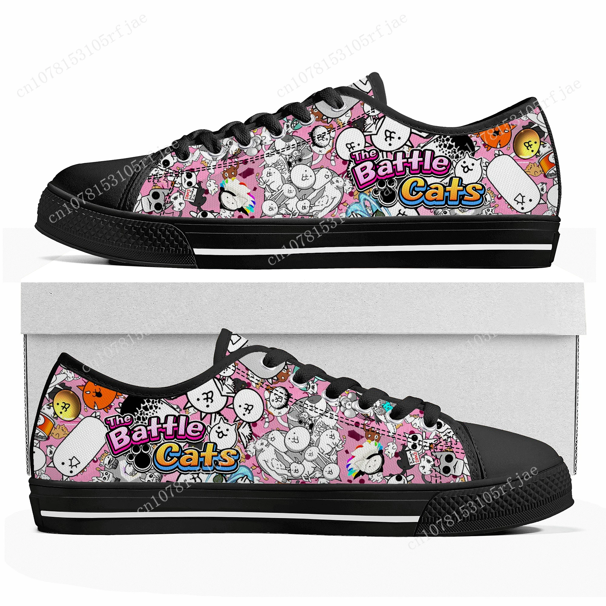 The Battle Cats Custom Low Top Sneakers Cartoon Game Womens Mens Teenager High Quality Shoes Casual Tailor Made Canvas Sneaker