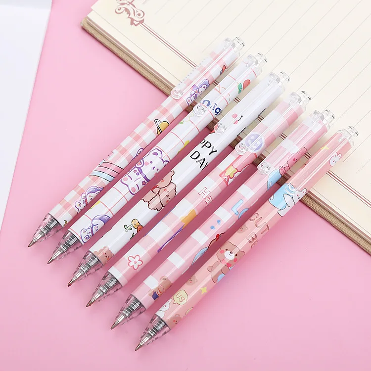 

36 Pcs Wholesale Bear Press Pen Creative Stationery Student Press Water Pen High Value Office Supplies Wholesale Back To School