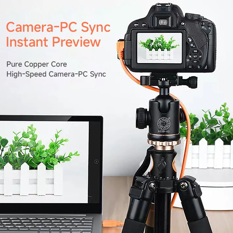 USB C-미니 5핀 연결 케이블, 캐논 니콘 DSLR 카메라용 고속 데이터 전송, PC 동기화, 즉시 미리보기