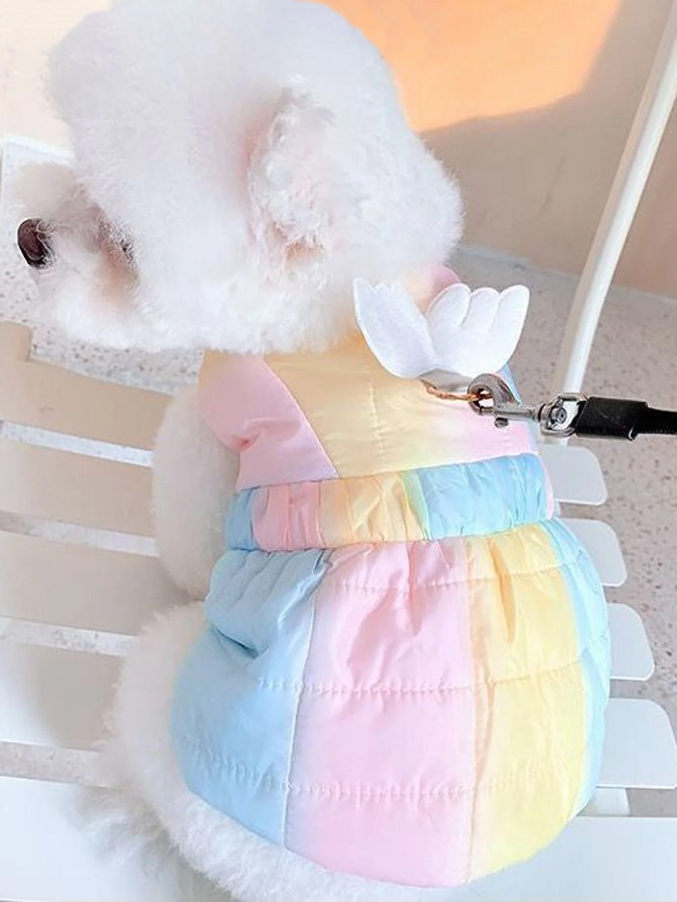 1pc-Puppies wearing striped cotton dresses, princess dog dresses, and small to medium-sized dog clothing