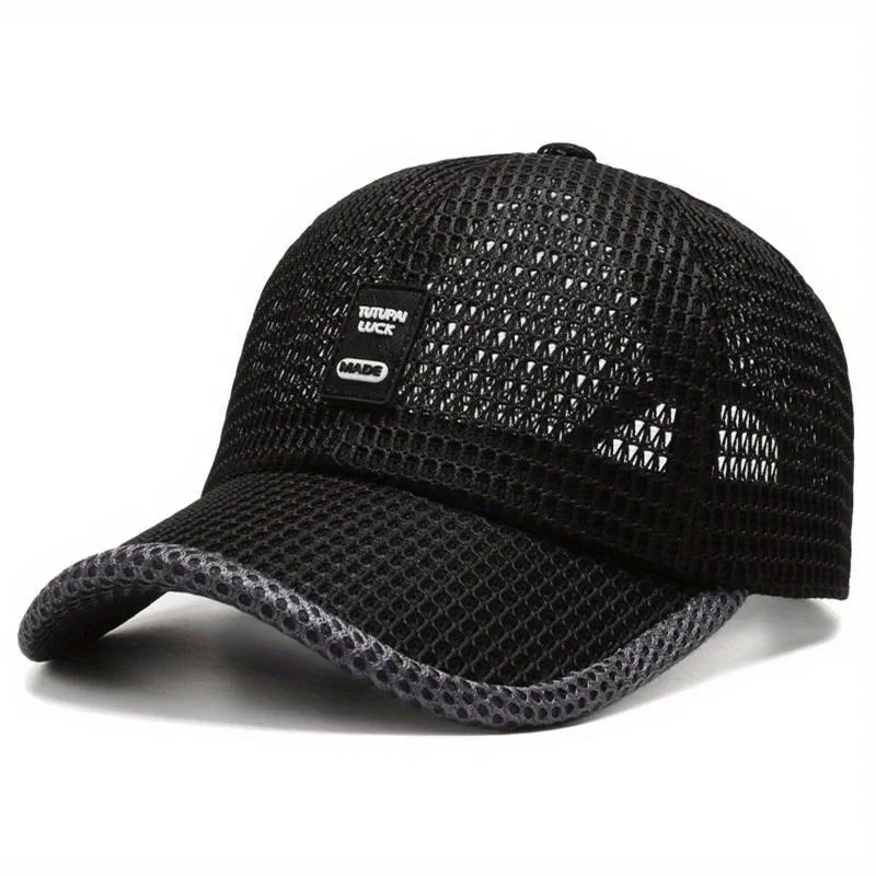 Sommer-Baseballkappe mit UV-Schutz, Sonnenschutzkappe, atmungsaktives Mesh, Outdoor-Wander- und Angelkappe, verstellbare Snapback-Sonnenkappe – Detail 6