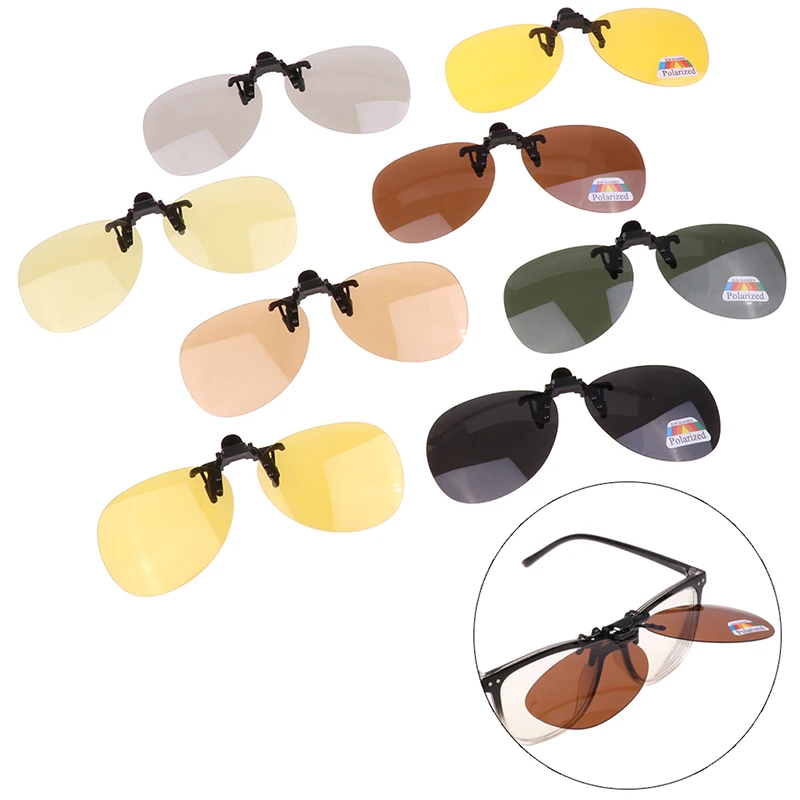 Unisex Polarized Clip On Sunglasses Anti-UVA Anti-UVB Cycling Riding Sunglasses Clip Driving Night Vision Lens