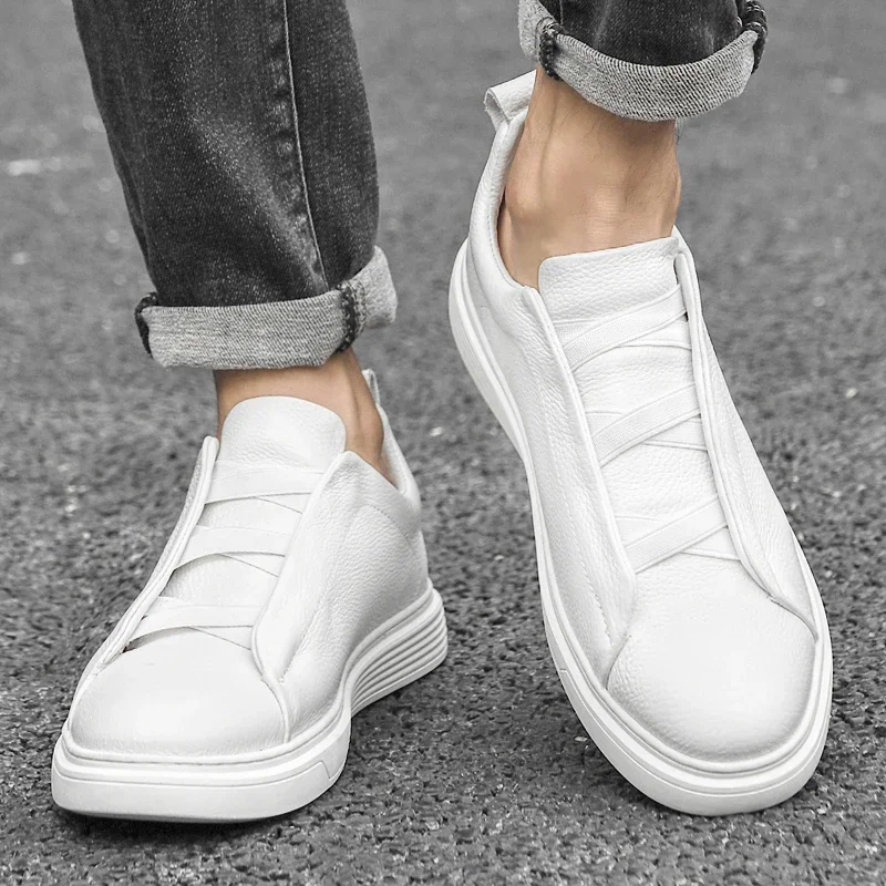 Genuine leather men's casual leather shoes Trendy minimalist versatile style Daily leisure business and office Youth adult shoes