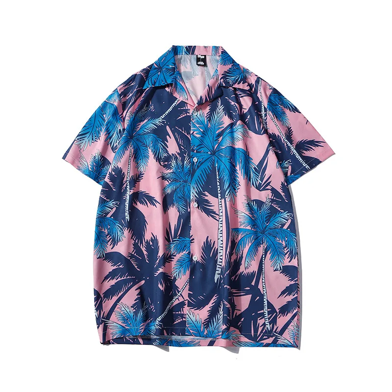 

Fashion Mens Hawaiian Shirt Male Casual Floral Printed Beach Aloha Shirts Short Sleeve Camisa Hawaiana Hombre E13