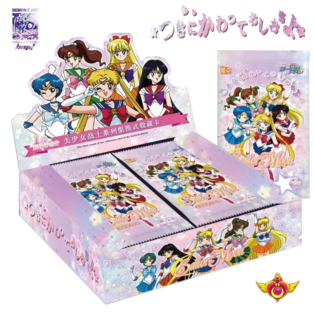 Tarjetas de Sailor Moon auténticas para niños, personaje clásico de fantasía, juguetes de colección limitada, regalos de Festival para Niños