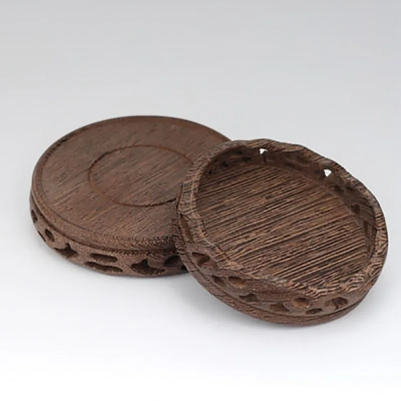 Natural Chicken Wing Wood, Red Sandalwood, Carved Round Base, Solid Wood, Home Decoration Display Stand