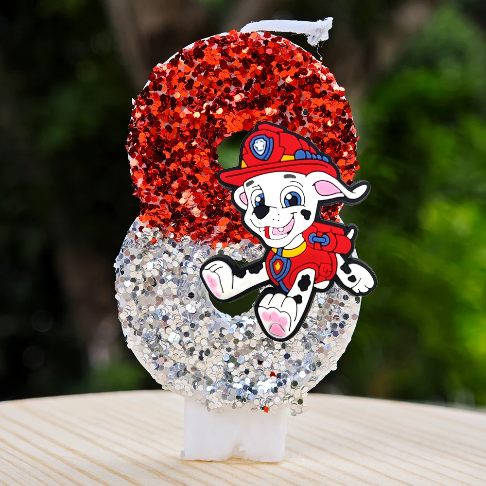 Anime Paw Patrol Kerze Nummer 0-9 Geburtstagstorten-Dekoration Geburtstagsparty Tortendekoration Baby-Shower-Dekoration Geschenk – Detail 20