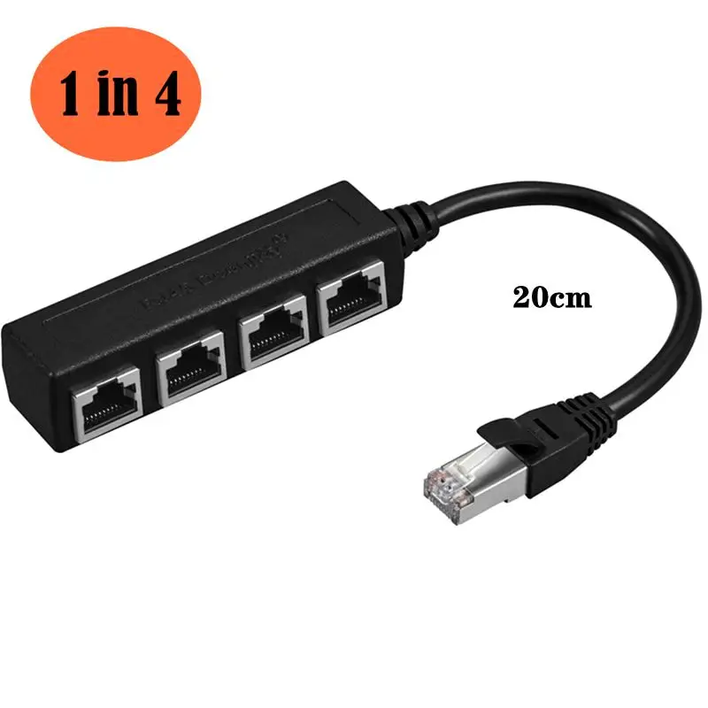 RJ45 1/2*3*4 Multi Port Adapter Extension Cable, Ethernet 1 Male To 2/3/4  Female Distributor Port LAN Network 20cm - AliExpress