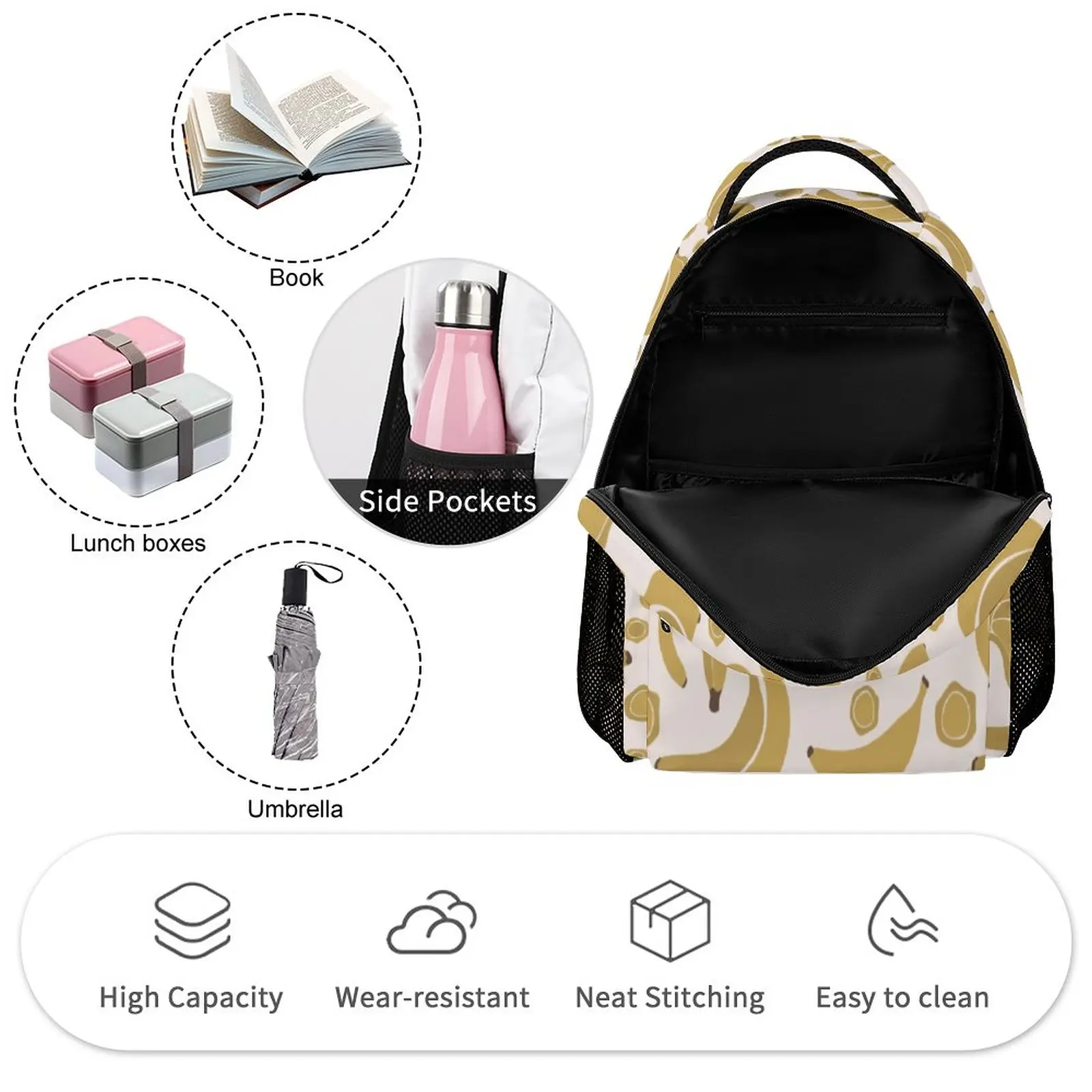 Children Schoolbag School Backpack for Girl Double Zipper Backpack Book-Holding Pencil Case Multipurpose Knapsack