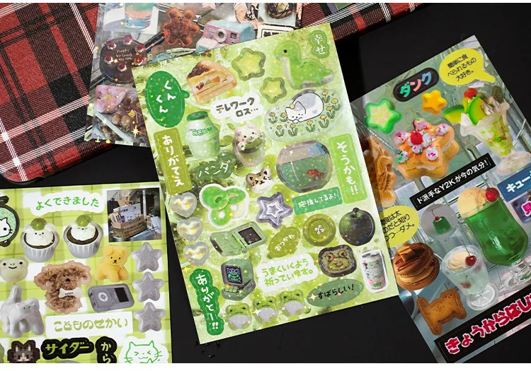 45 sheets/piece Retro Decorative Stickers Laptop Kpop Toploader Photocard Sticker Book Kids Gift School Stationery