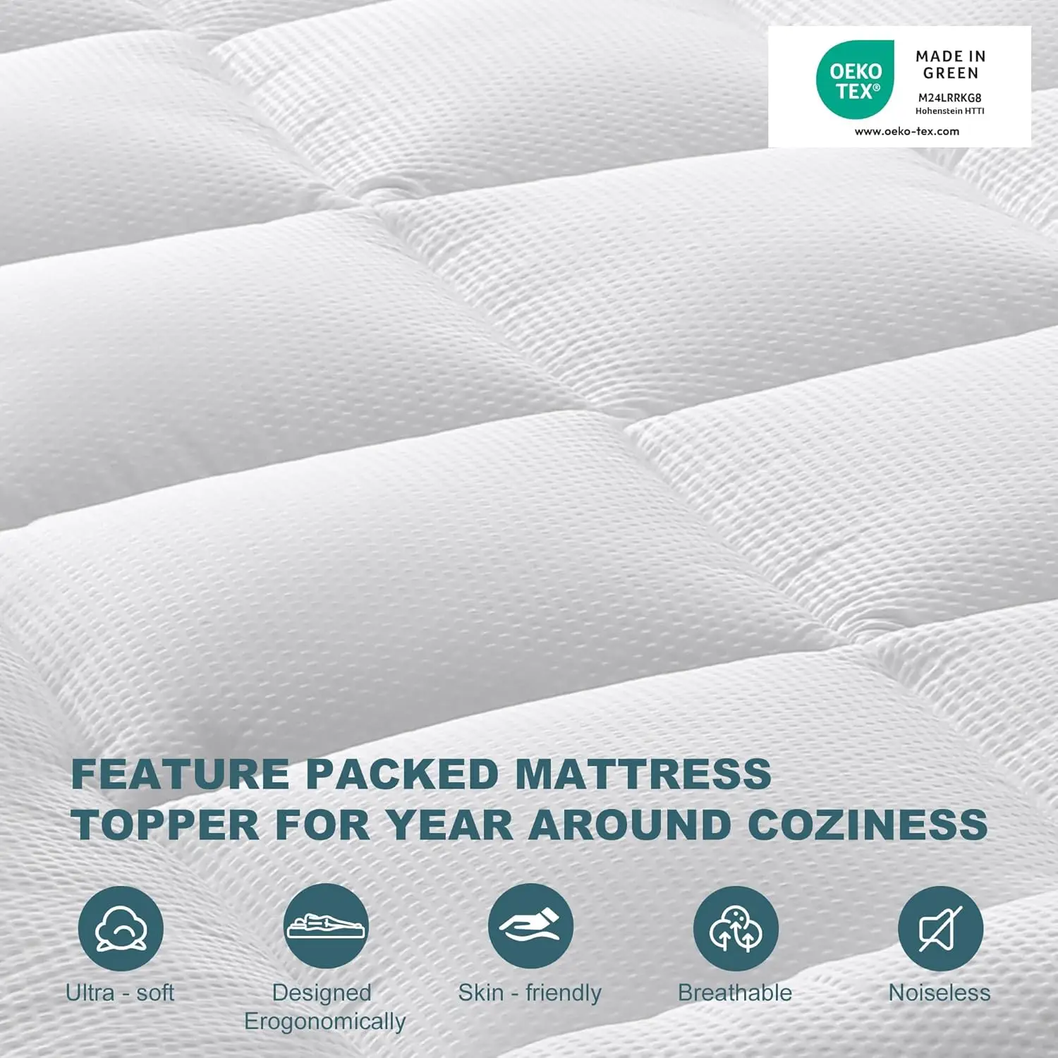 Full Mattress Pad Cooling Breathable Fluffy Soft Mattress Pad Stretches up to 21 Inch Deep