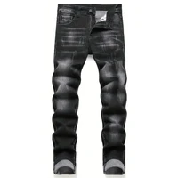 Men's Stretchy Denim Jeans For Men Simple Slim Casual Straight Fashion Classic Pants Cargo Denim Jeans Solid Streetwear Trousers 1