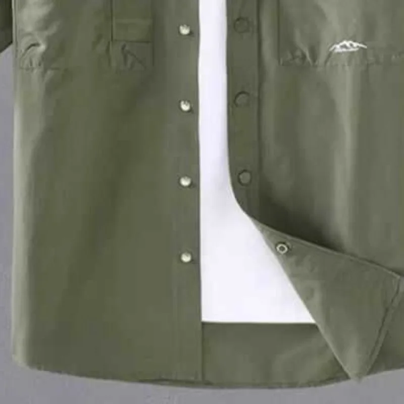 2024 Summer Boyfriend New Patchwork Square Collar Button Zipper Pocket Solid Color Slim Comfortable Casual Short Sleeved Shirts