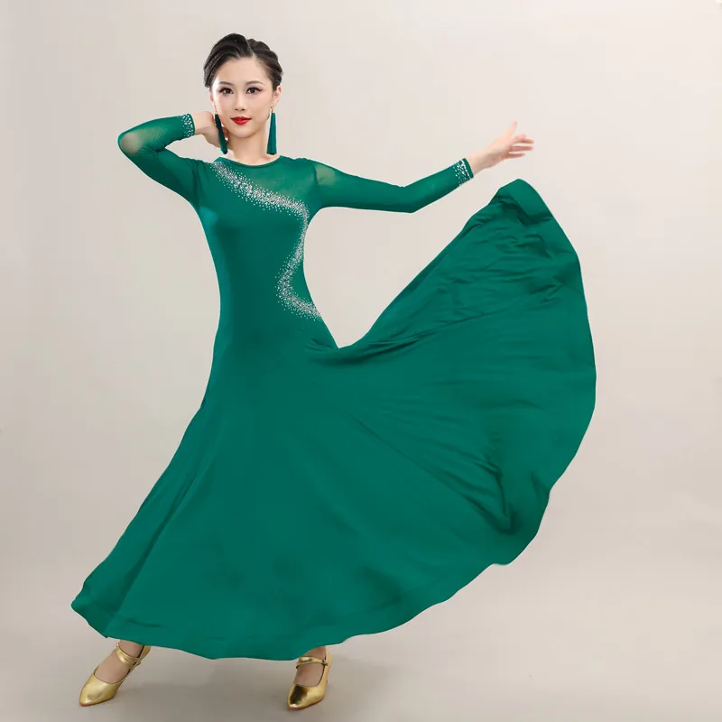 Woman ballroom dance competition dress ballroom waltz standard dress D088
