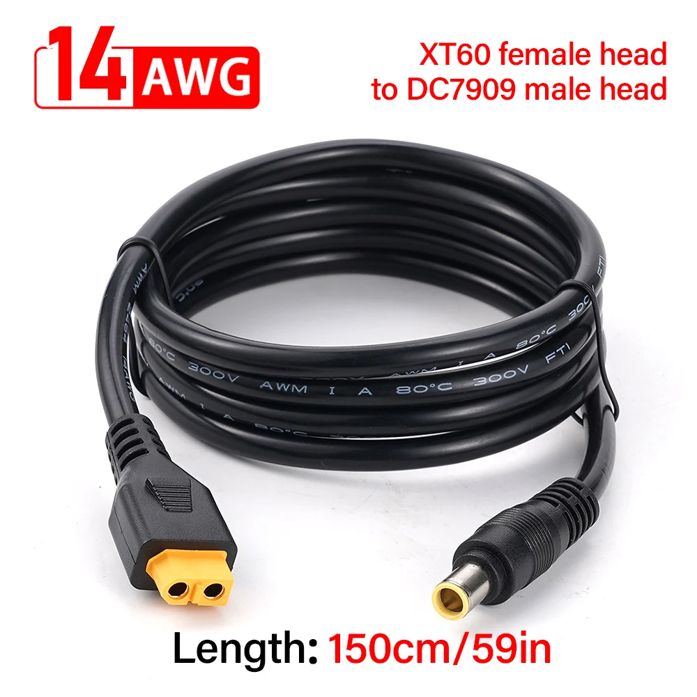 Câble D’alimentation DC 7909 Vers XT60 – Lot De 2, Angle Droit, 30 Cm, 16 AWG Pour Panneaux Solaires Et Batteries