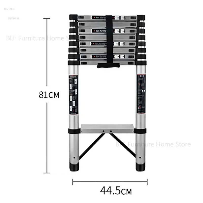 텔레스코픽 단계 사다리 홈 리프트 직선 사다리 휴대용 알루미늄 두꺼운 단일 계단 야외 엔지니어링 접이식 사다리
