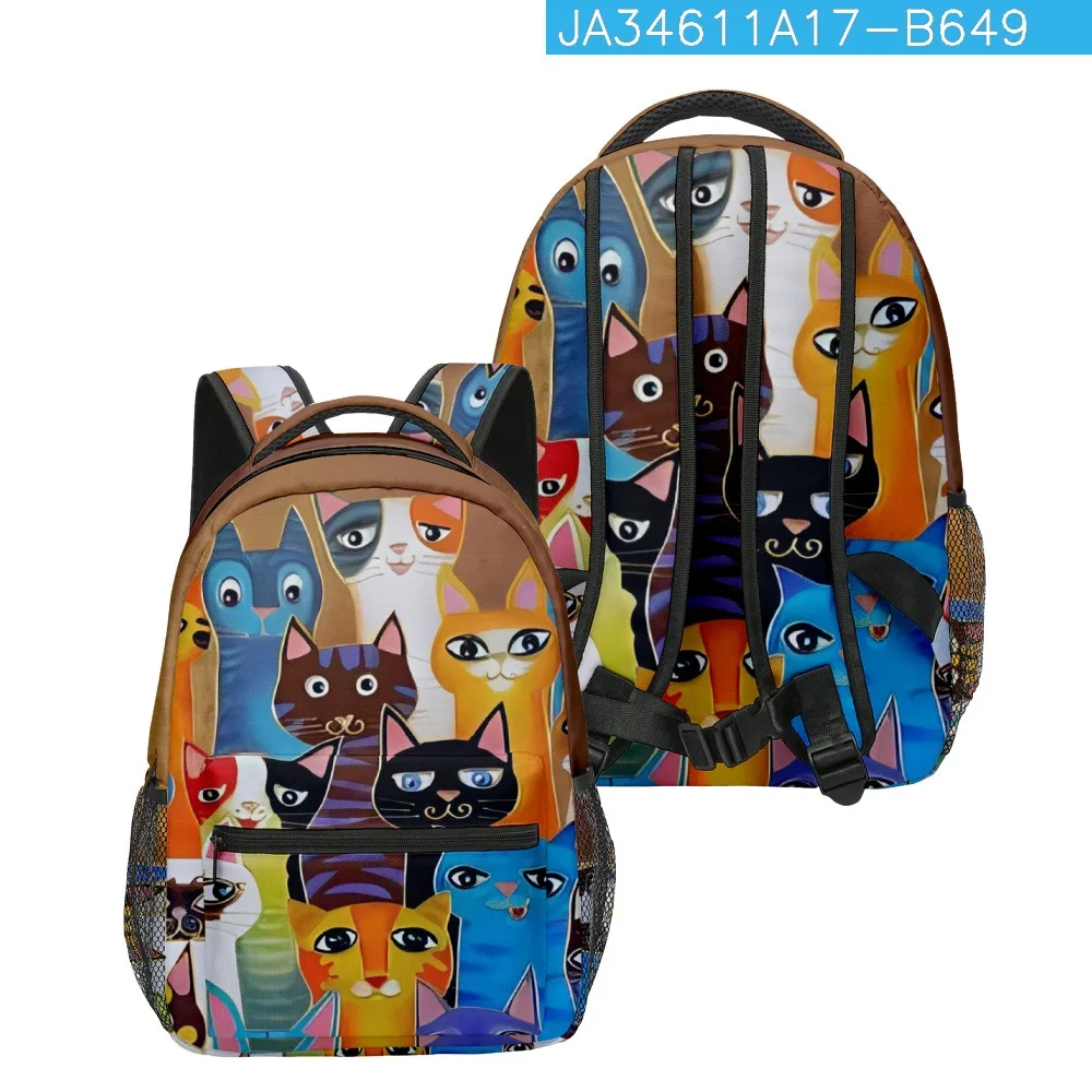 

Модные Молодежные школьные ранцы Kpop, дорожные сумки унисекс с котом, водонепроницаемые Рюкзаки на плечо для ноутбука с 3D принтом