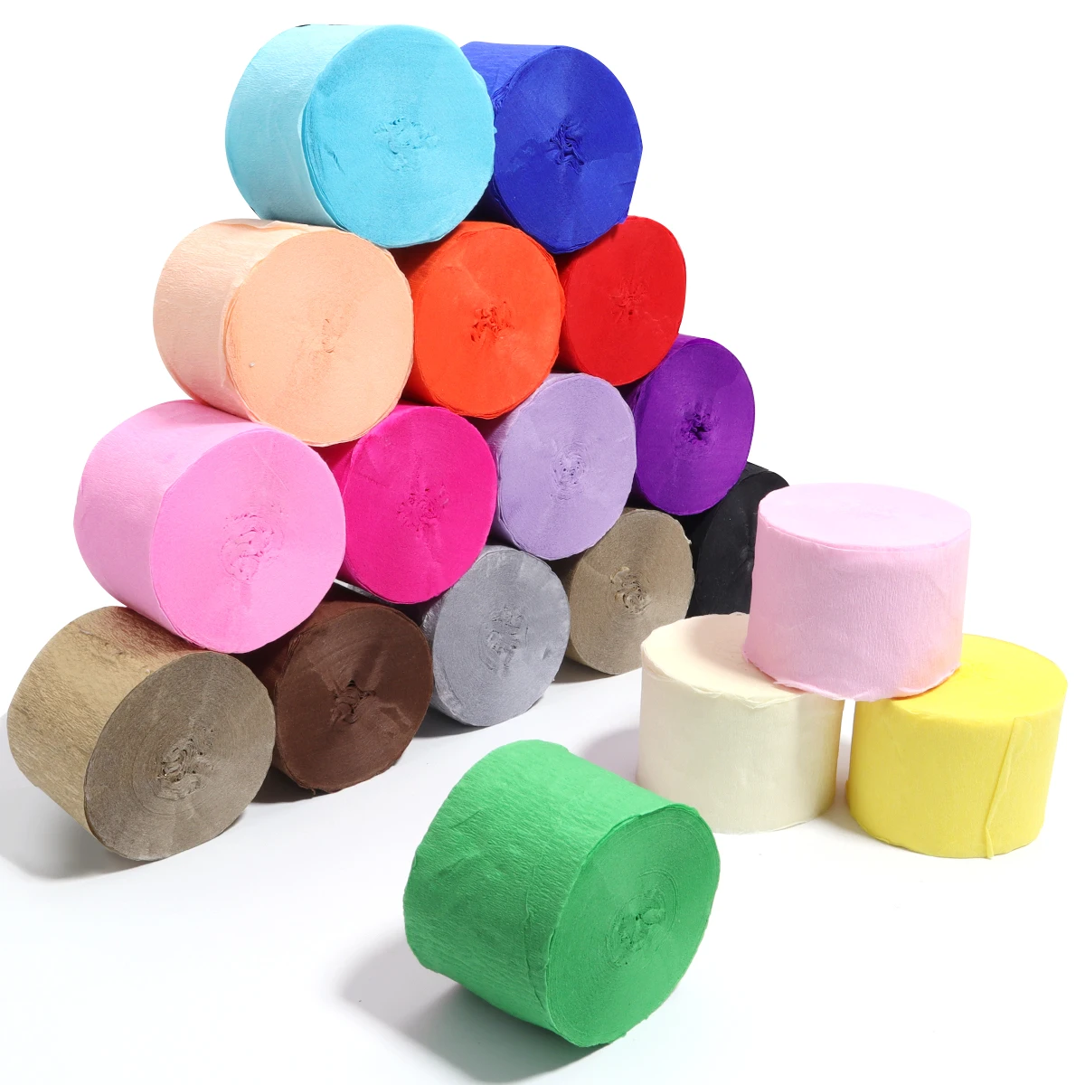 Vibrant Crepe Paper Roll for Creative Crafts and Gift Wrapping - 18 Colors, 4.5x2500cm