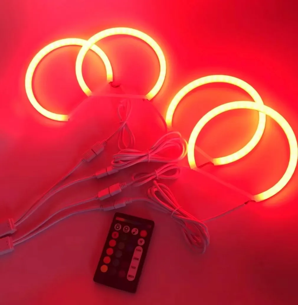 Rgb 4 X131Mm Led Cotton Light Led Angel Eyes Kit Halo Ring Drl Per Bmw E36 E38 E39 E46 2D Coupe Hid Headlight