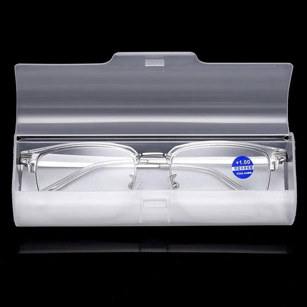 Durable Matte Plastic Transparent Glasses Case Portable Women Men Glasses Storage Box Simple Women Men Frosted Eyeglass Case