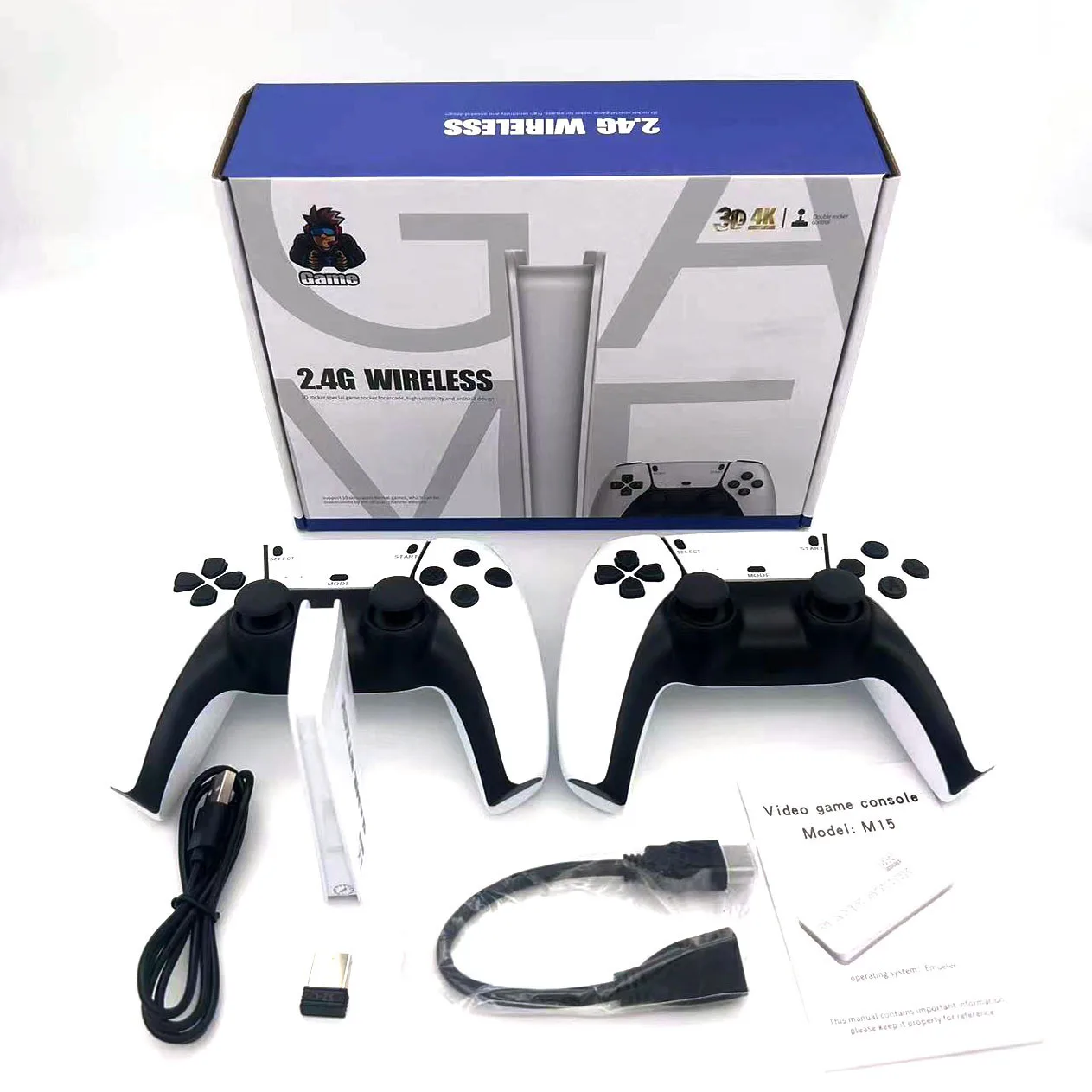 M15 Mini Button Video Game Pocket Retro Console Game 4K HD Video 2.4G Wireless PSP Controller 20000 Integrated 64G