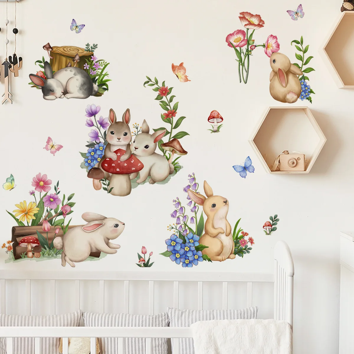 

Plant Flower Mushroom Bunny Kindergarten Pvc Material Self-Adhesive Wall Stickers Wall Decor Home Accessories Wallpaper