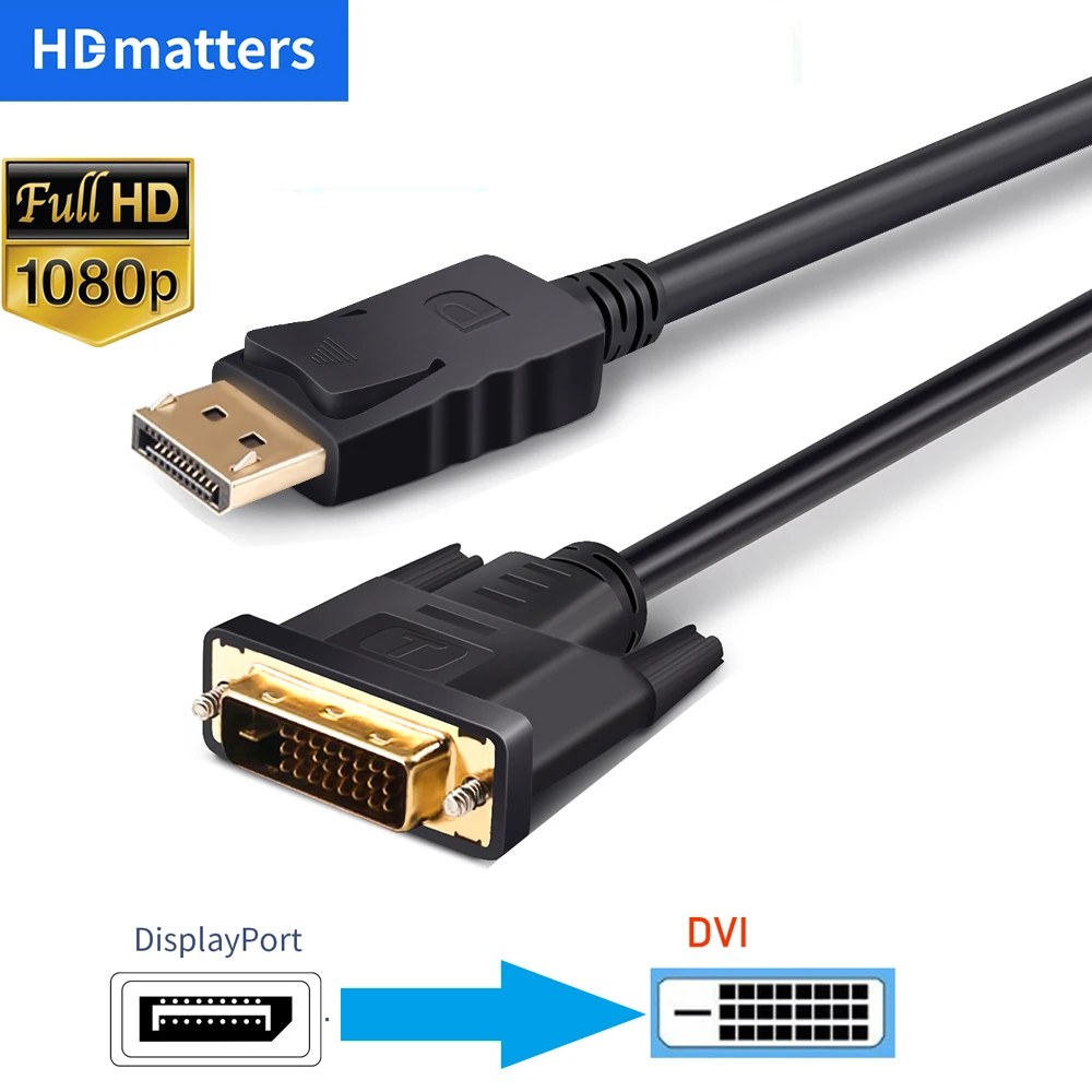 DisplayPort-to-DVI-Cable-1080P-DP-to-DVI-D-monitor-cable-DisplayPort-in ...