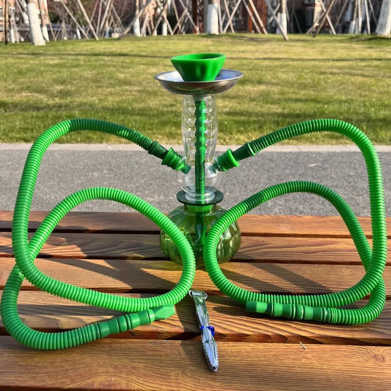 Acrylic Hookah Shisha Set Double Silicone Hose Charcoal Tongs Travel Chicha Smoking Accessories hookah accessories hookah set