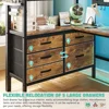 Loft Bed Twin Size with L Shaped Desk and Storage, Charging Station 5 Drawer 2 Pegboards Clothes Rack, Metal Bunk Loft Bed Frame 4