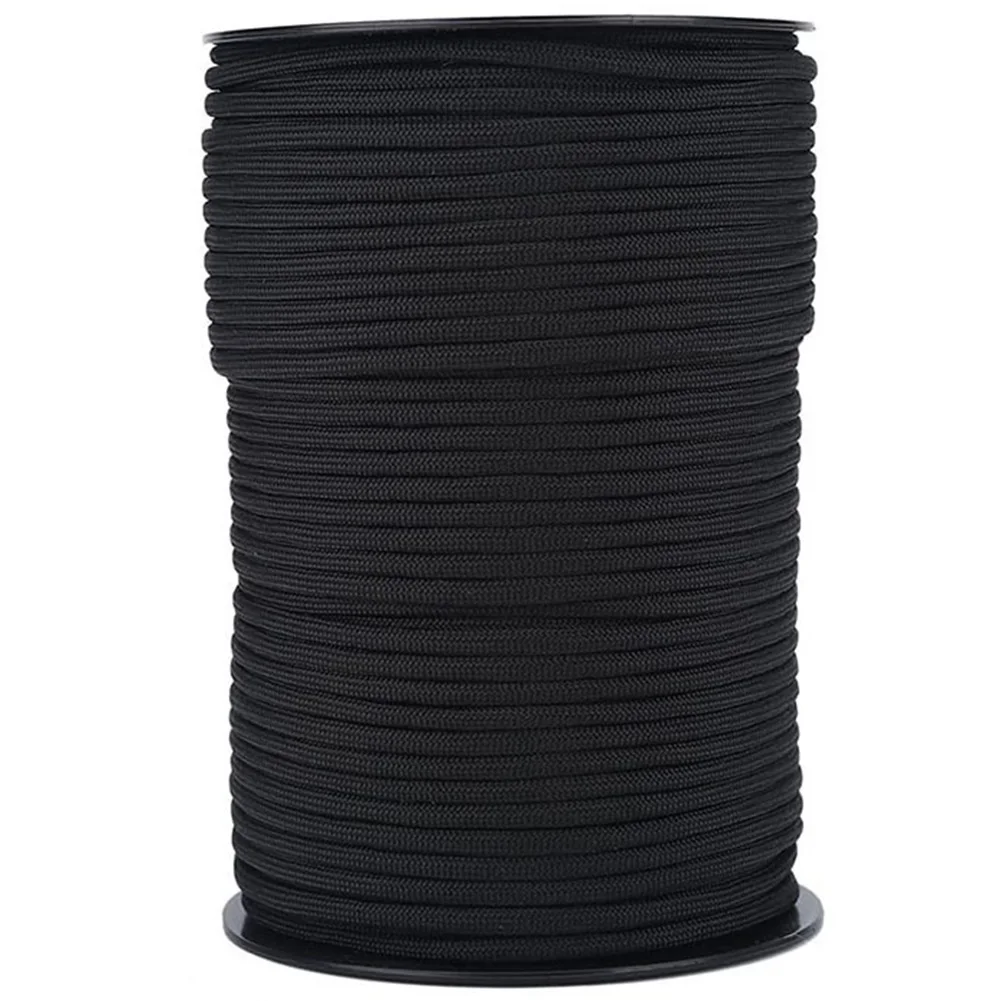 

Black Parachute Cord Clothesline Tent Lanyard Strap Universal 100m Length 1pc 4mm Outdoor Camping Outdoor Brand New