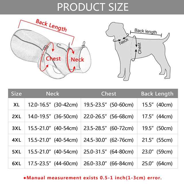 Waterproof Big Dog Clothes Warm Large Dog Coat Jacket Reflective Raincoat Clothing For Medium Large Dogs French Bulldog XL-6XL 6