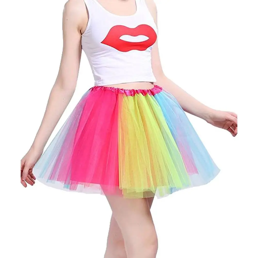 

Colorful Tutu Skirt Fashion Rainbow Tulle Princess Skirt Netting Dance Pettiskirt Children
