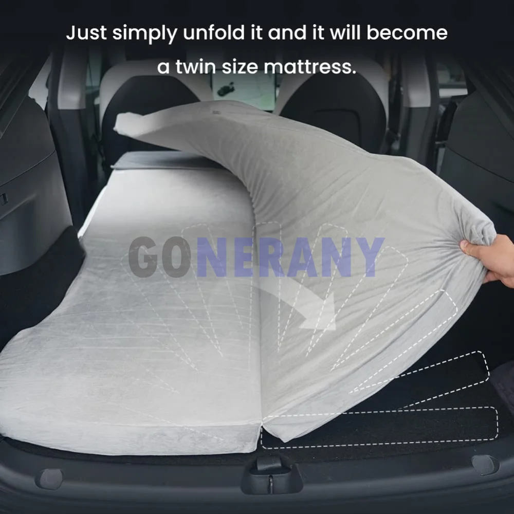 Camping Mattress for Tesla Model Y/X CertiPUR Memory Foam Mattress Storage Bag & Sheet Provided Portable In Car Sleeping