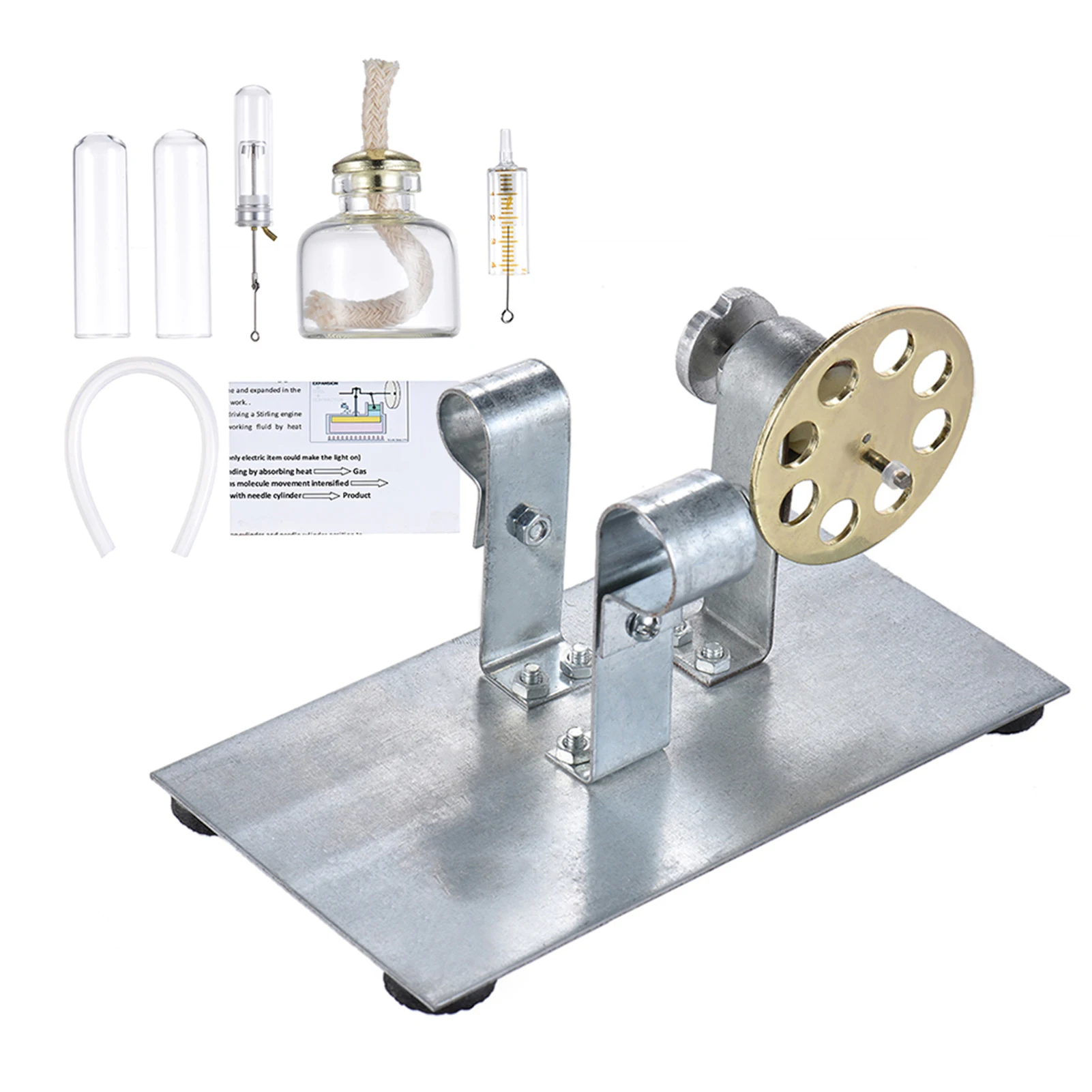 【Sale】Mini Hot Air Stirling Engine Motor Model Stream Power Physics Experiment Educational  Physics Experiment