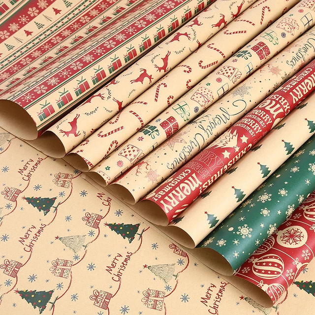 10pcs 50*70cm Gilding Craft Paper Wrapping Paper Christmas Gift Packaing  New Year Gift Box Packing Material Home Decor - AliExpress