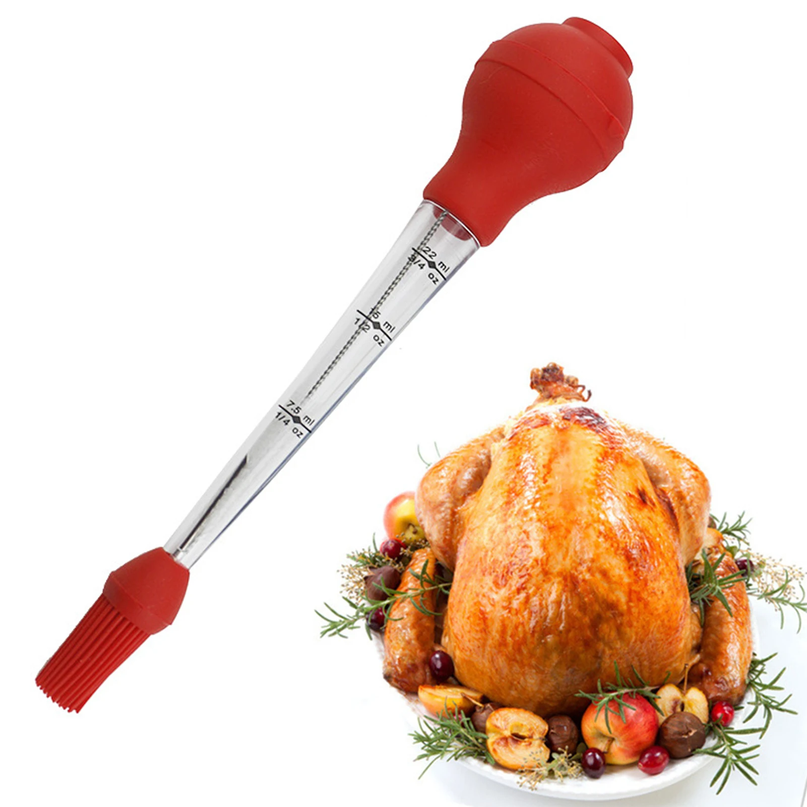 

Съемные глазури для барбекю, говядины, домашней птицы, круглая лампочка, эргономичный, с чистящей щеткой, для приготовления пищи, индейки, Бастера, набор пипетки для мяса и масла