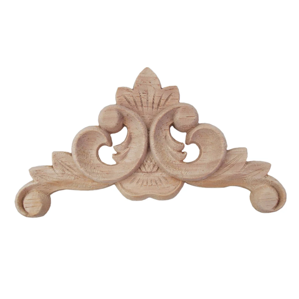 

10PCS Vintage Unpainted Wood Carved Decal Corner Onlay Applique Frame for Home Furniture Wall Cabinet Door Decor Crafts Figurine
