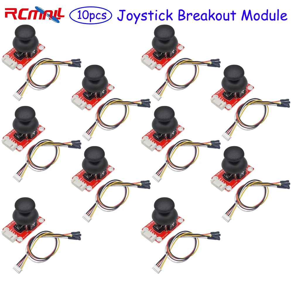 RCmall 10PCS Joystick Breakout Module Shield Dual-Axis Thumb Game Button forPS2 Game Controller for Arduino Micro:bit 20pcs original replacement part 3d analog joystick thumb joystick sensor module for nintendo ns switch pro controller joypad