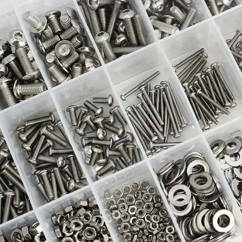 1080 hexagon nut and bolt kit, 304 stainless steel cross recessed pan head screws, M2/M3/M4/M5 metric screw