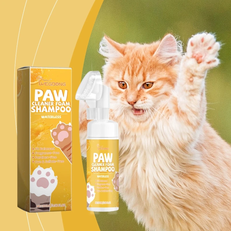 Pet Paws Cleaner Shampoos with Brush Not Rinse Massage