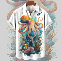 3d Printed Marine Life Octopus Pattern Summer Men's Casual Short-sleeved Shirt Street Hip-hop Trend Tops Oversized T-shirt S-5XL 1