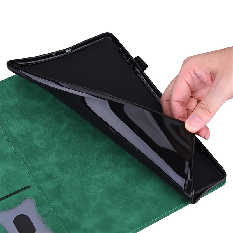 Enhanced Shockproof Flip Case with Soft TPU and Wallet Card Slot for 11-Inch Tablets + Pen