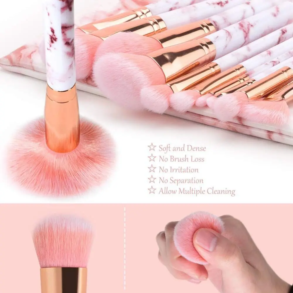 

Marbling Handle Foundation Brush Portable Cosmetic Applicator Blusher Tool for Women Beauty