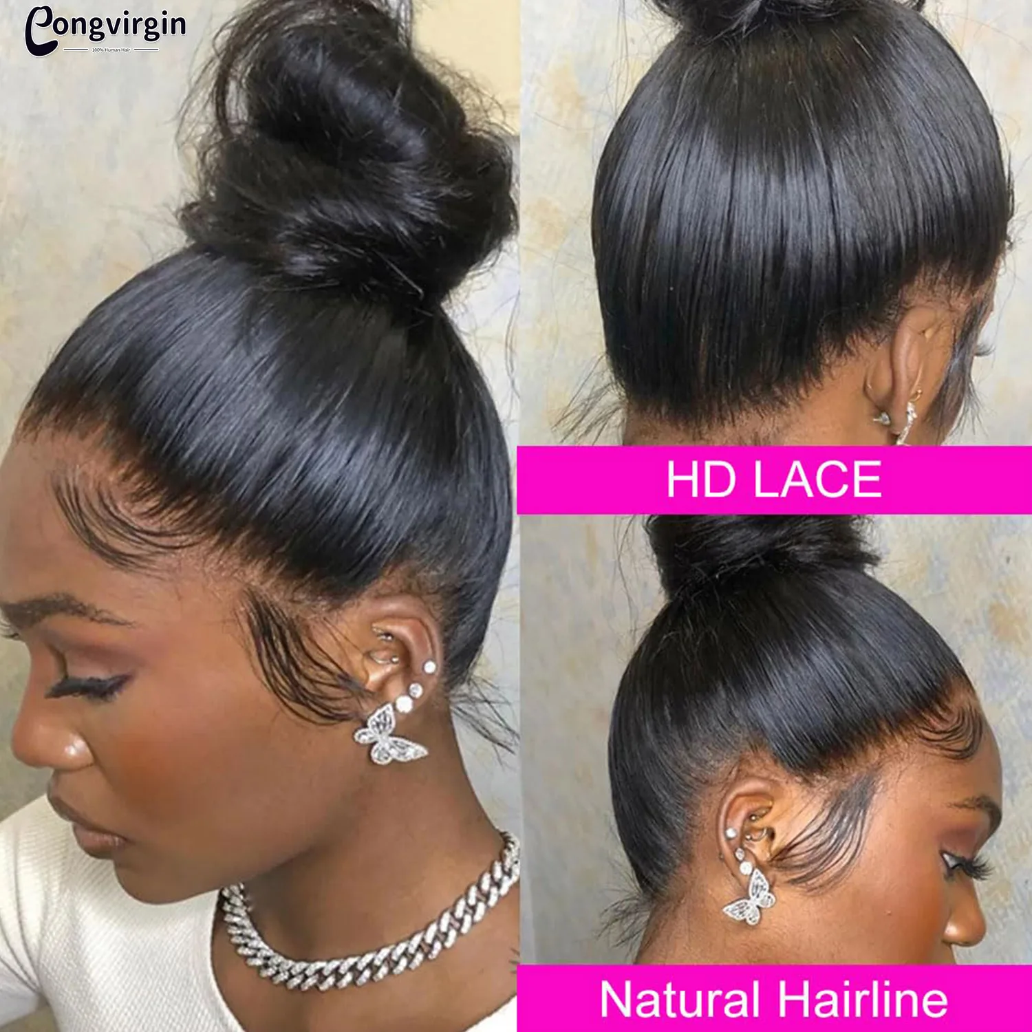 360 Lace Frontal Wig Brazilian Bone Straight HD Transparent Lace Front Human Hair Wigs For Black Women Pre Plucked Remy