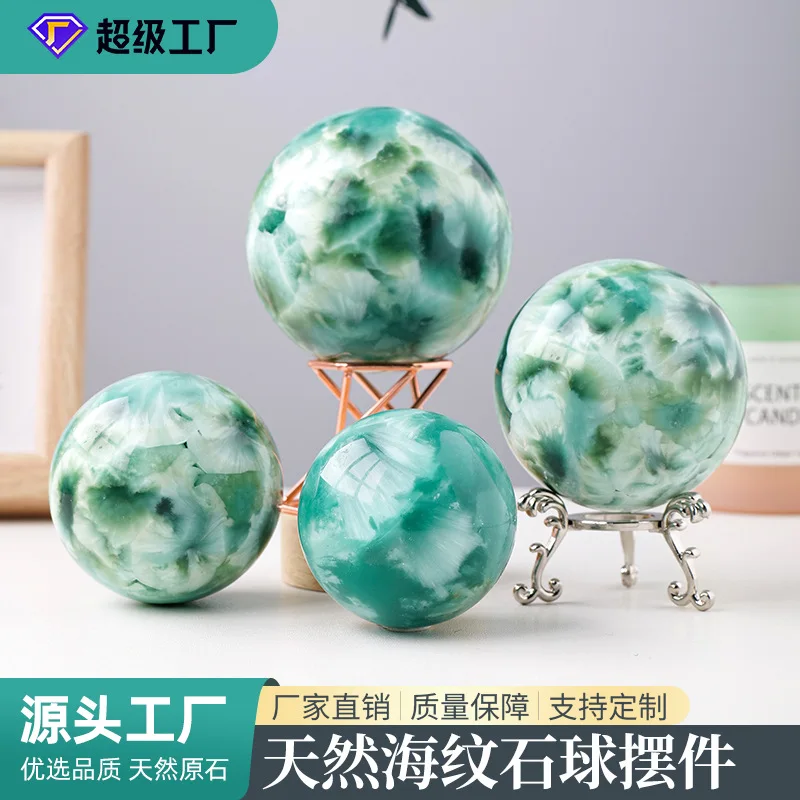 

Шар из натурального морского камня larimar, шарики из грубого камня с минеральной маркировкой, полированный, для дома, офиса, настольный, Сферический шар, декоративный
