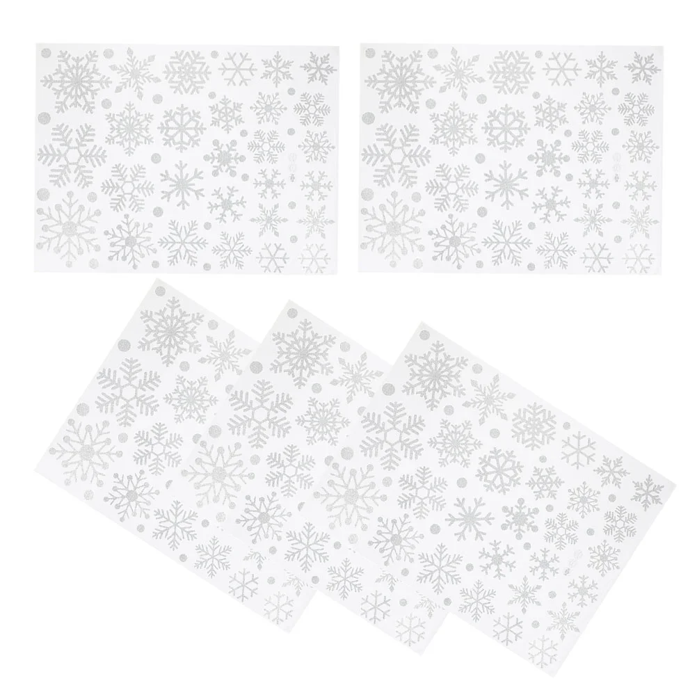 

5 Sheets Christmas Stickers Window Stickers Snowflakes Clings Christmas Party Window Decals