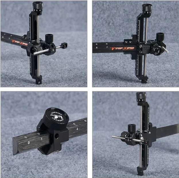 Topoint TR1003 Recurve Bow Sight 9'' Left hand Right Hand 1 Pin Sights Carbon Fiber Bracket for Archery Shooting Hunting Target