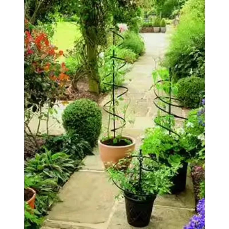 Spiral Umbrella Style Garden Trellis Iron Plant Support for Roses and Clematis Plug-in Climbing Vine Frame Durable Flower Stand