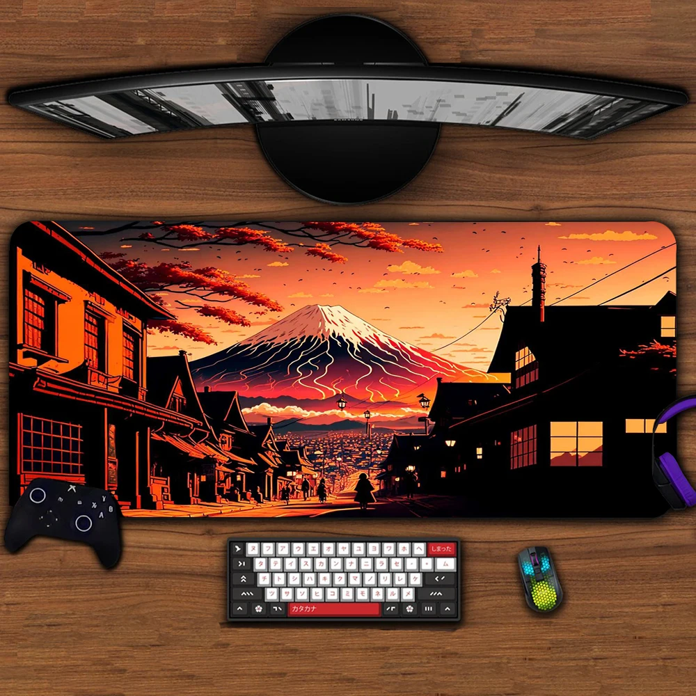 

Mousepad Xl Desk Protector Mousw Pad 90x40 Custom Japanese Mouse Pad Tokyo Landscape Mouse Carpet Pc Gaming Accessories 120x60