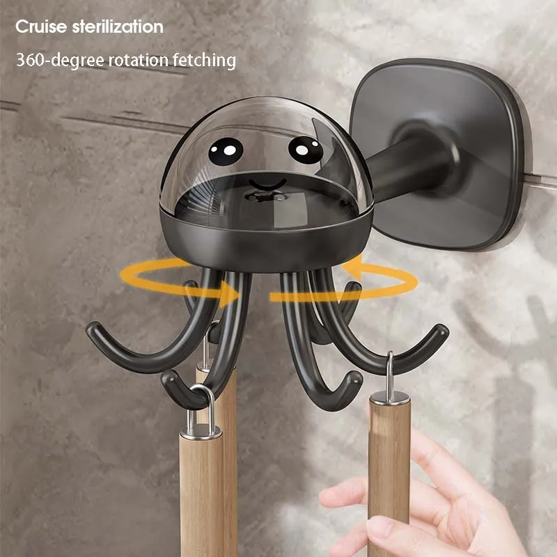 

New Multifunctional Octopus 6 Hook Kitchen Accessories Portable Home Punch-free 360° Rotation Storage Hook Bathroom Accessories